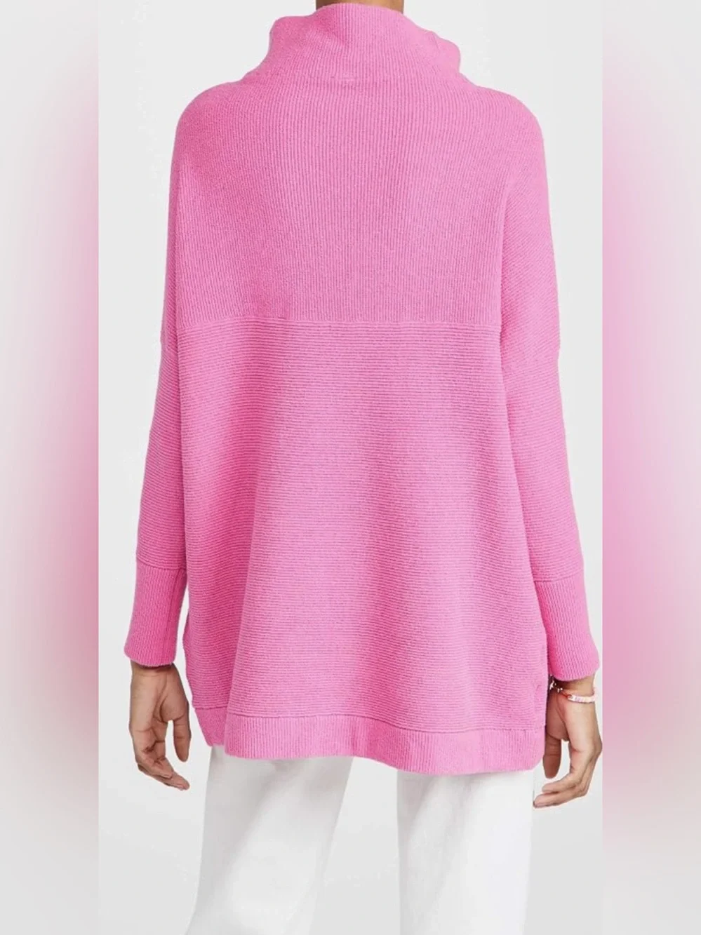 Free People Ottoman Slouchy Oversized Tunic Sweater Hot Pink Women’s Size Small